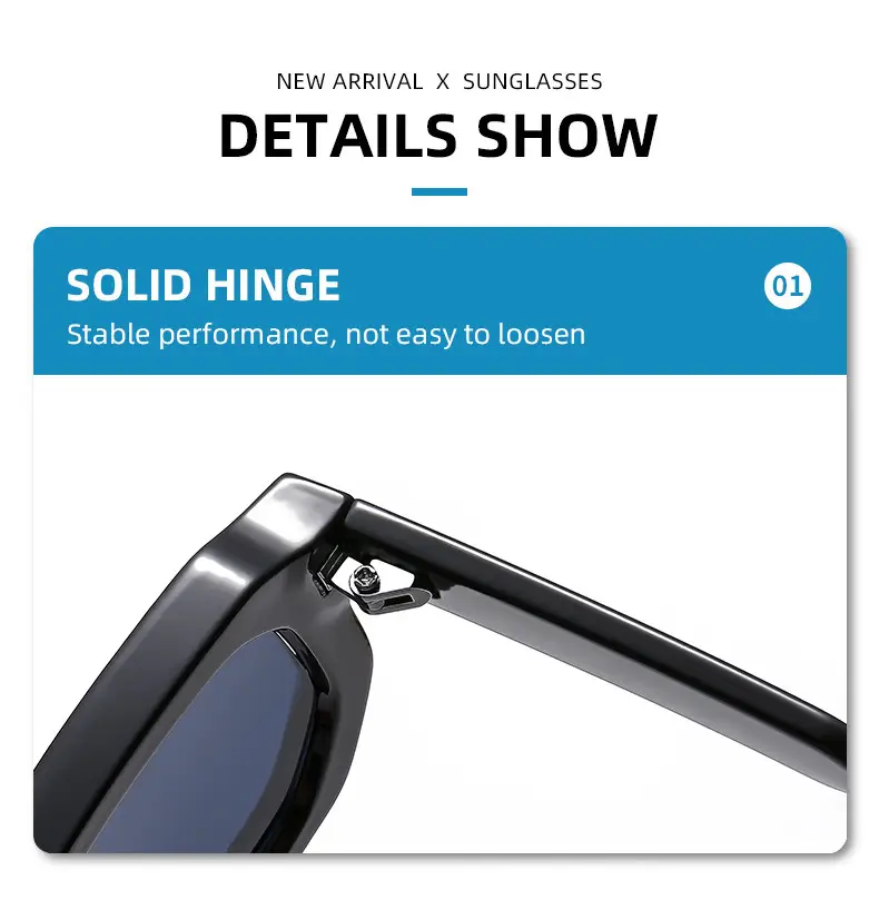 Square Sunglasses Black European American Retro Thick Small Frame β feature 6