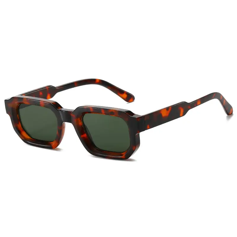 Leopard-print frame dark green