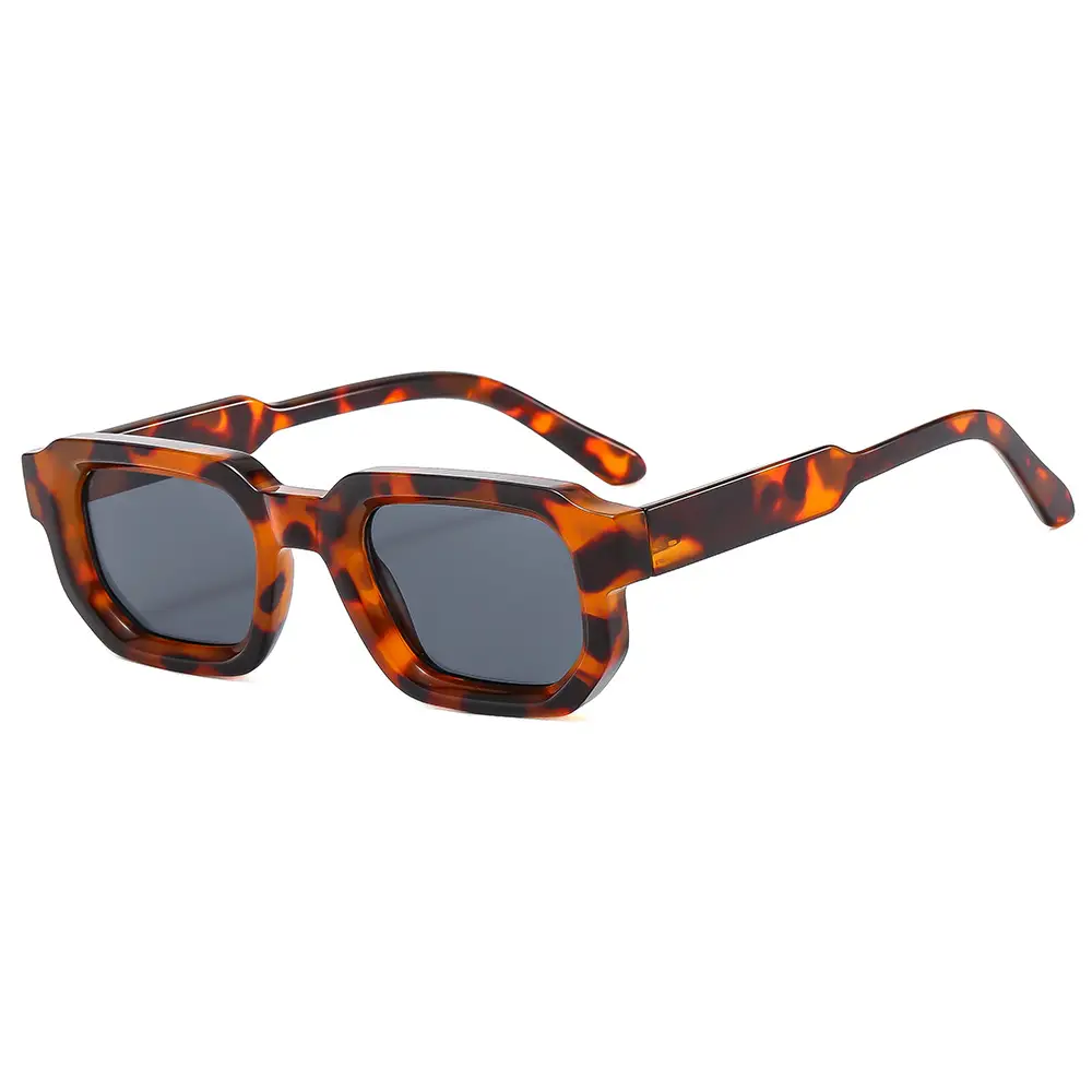 Square Sunglasses Black European American Retro Thick Small Frame - Image 2
