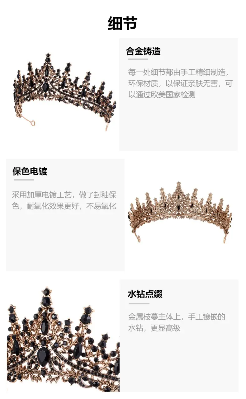 Elegant Crystal Bridal Crown Hairband for Women — feature 9