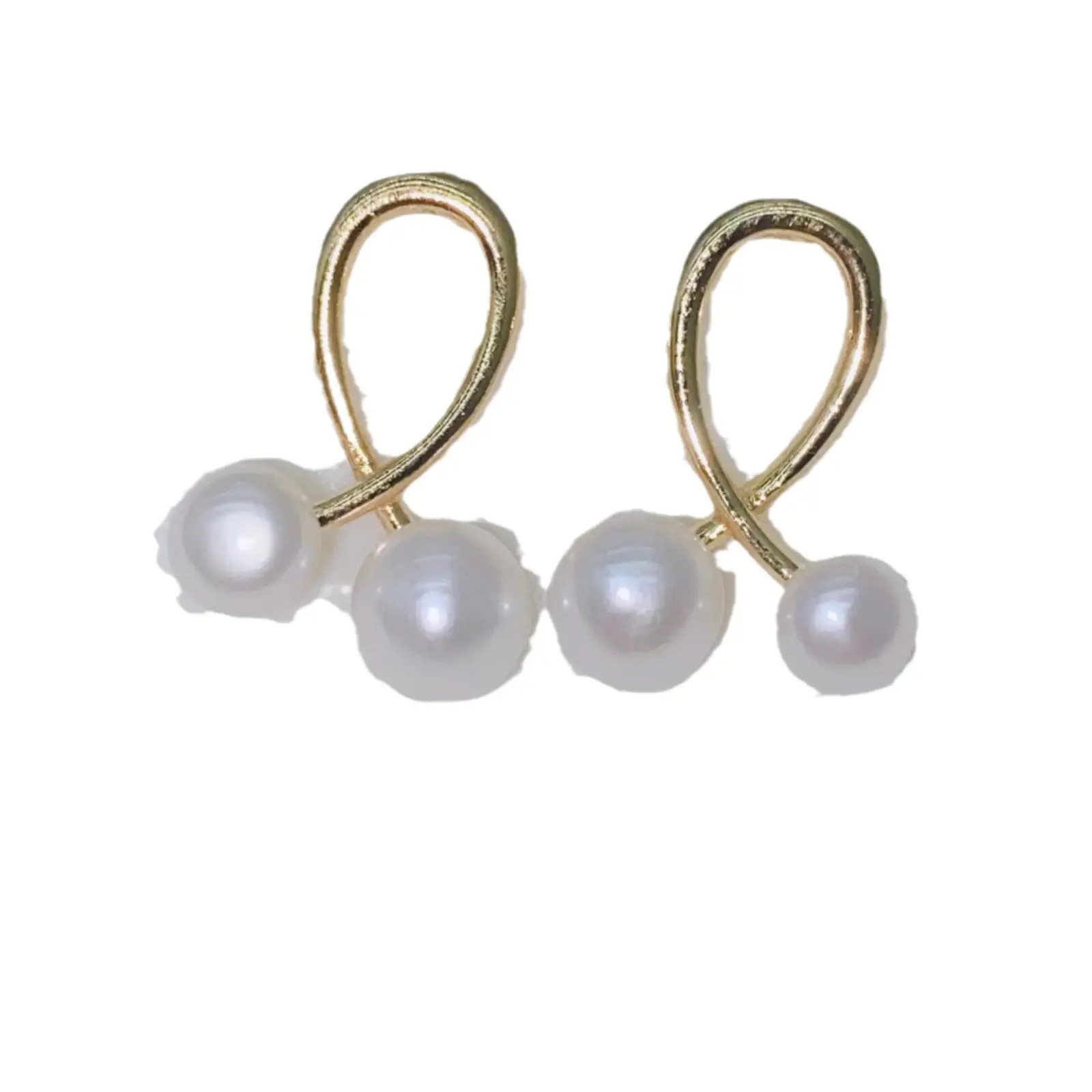 Natural Gray Pearl Earrings with Zircon & Multi Beads