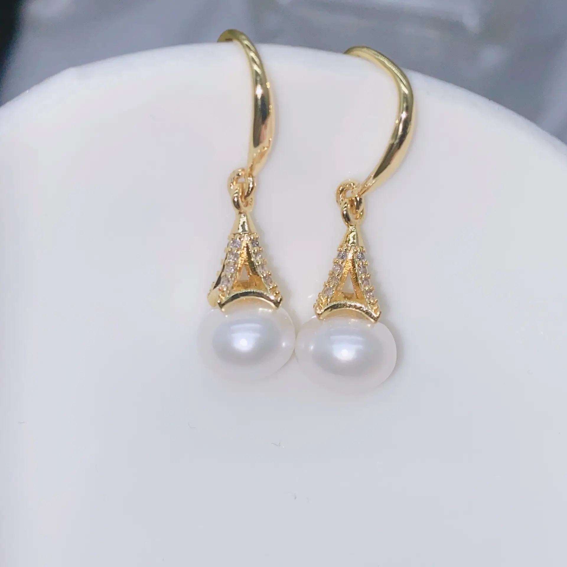 Natural Gray Pearl Earrings with Zircon & Multi Beads — feature 15