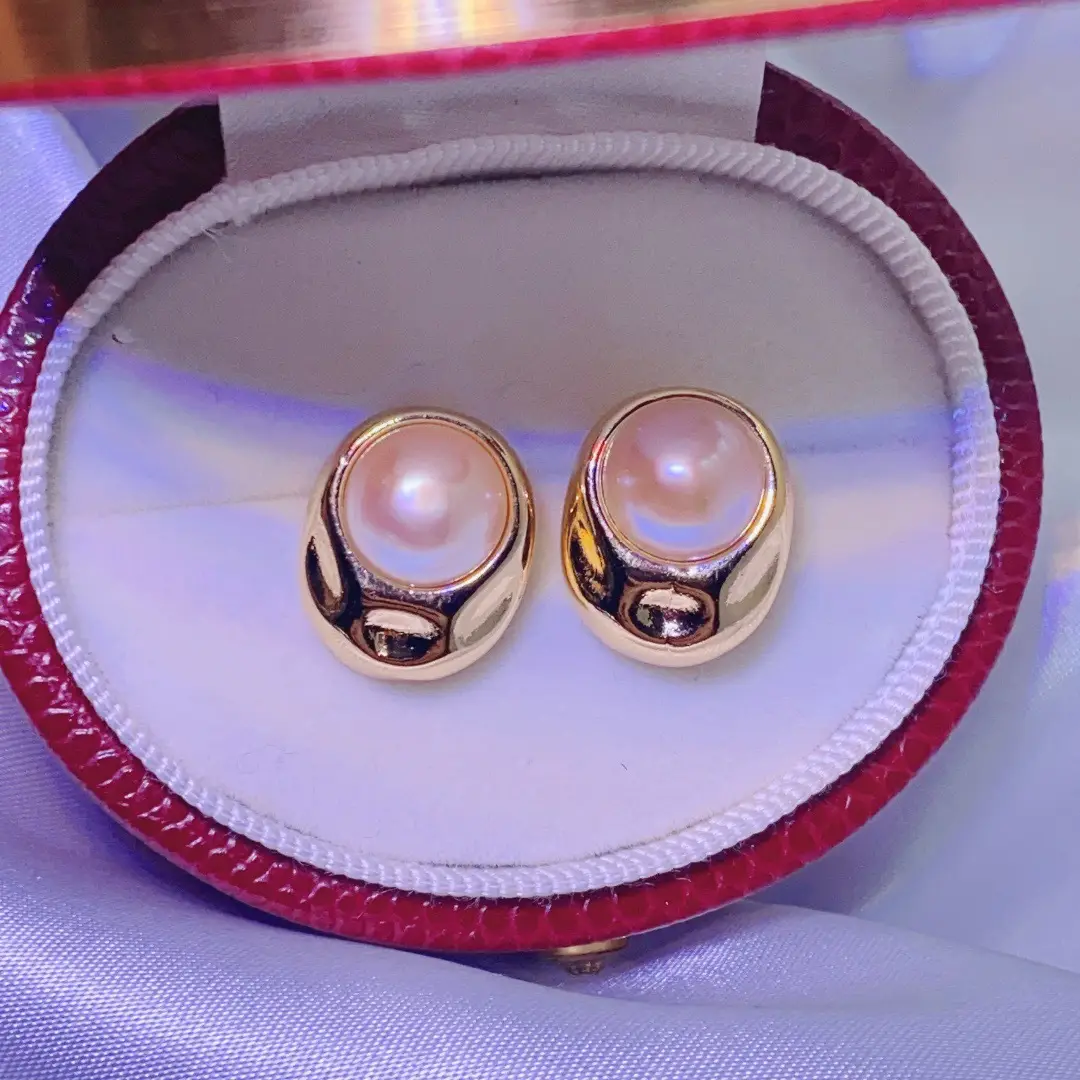 Natural Gray Pearl Earrings with Zircon & Multi Beads