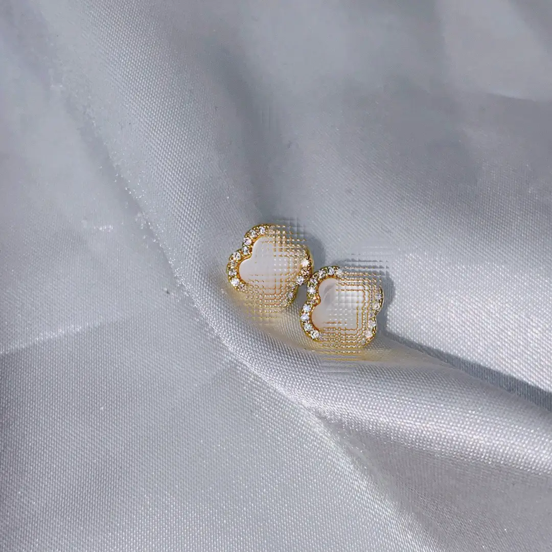 Natural Gray Pearl Earrings with Zircon & Multi Beads