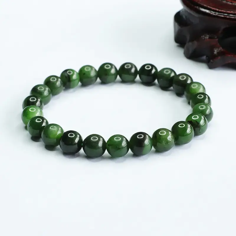 Green Jadeite Bracelet for Women Russian Material - Image 3