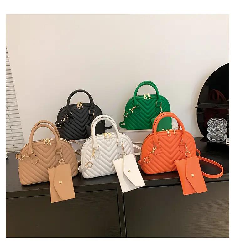 Orange Quilted Shoulder Messenger Bag for Women — feature 25