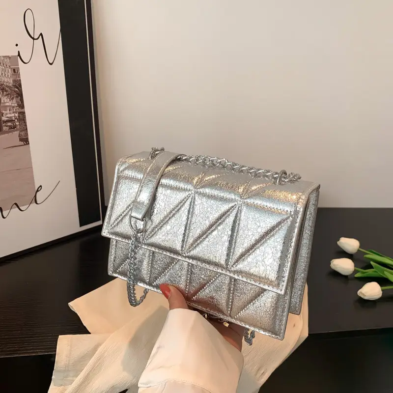 Korean Style Lattice Crossbody Bag Women 2026