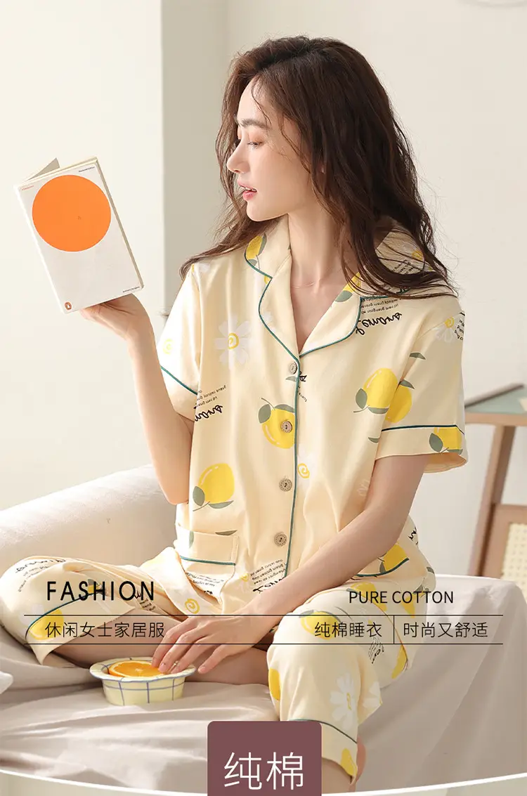 2025 Women 100 Cotton Printed Pajamas Set — feature 14