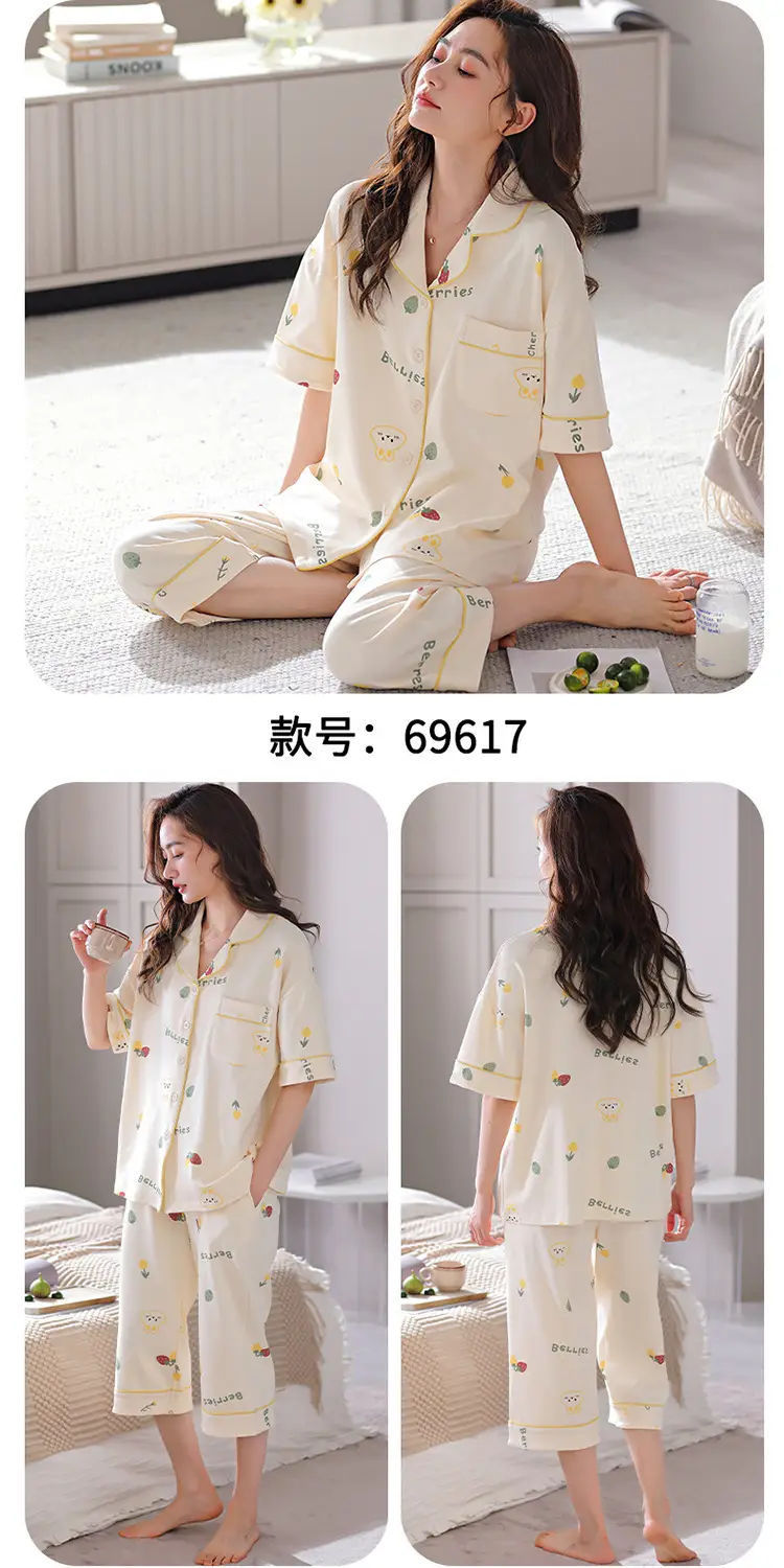2025 Women 100 Cotton Printed Pajamas Set — feature 19
