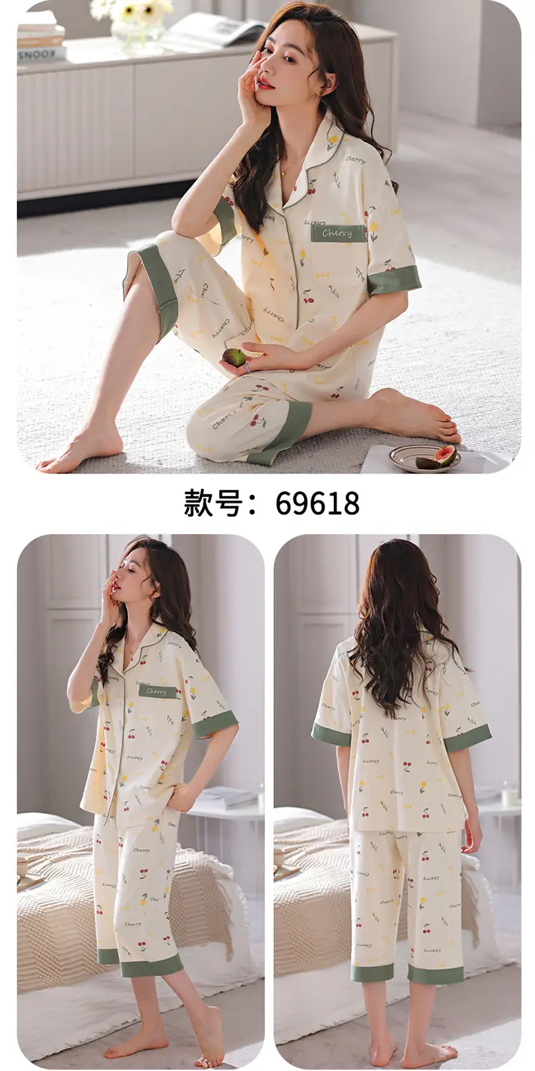 2025 Women 100 Cotton Printed Pajamas Set — feature 22