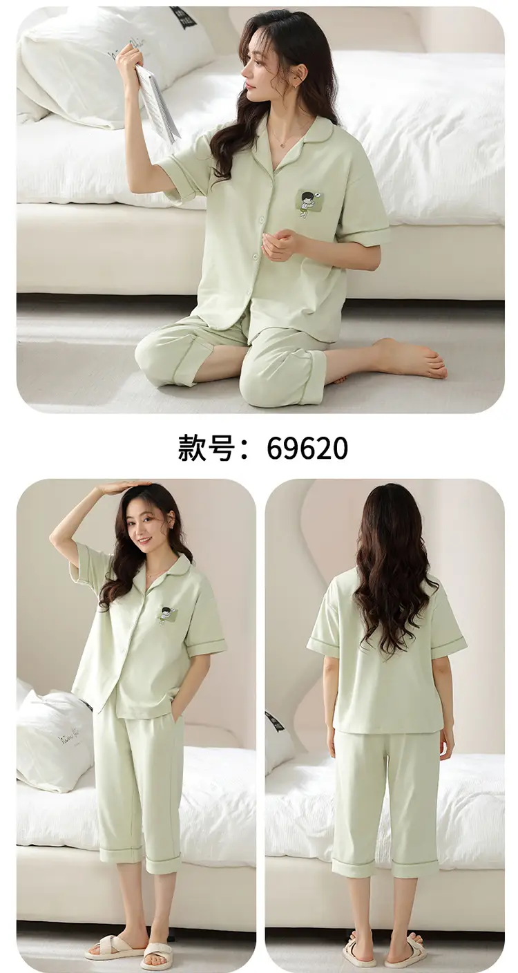2025 Women 100 Cotton Printed Pajamas Set — feature 23