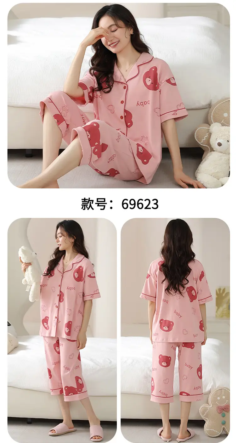 2025 Women 100 Cotton Printed Pajamas Set — feature 26