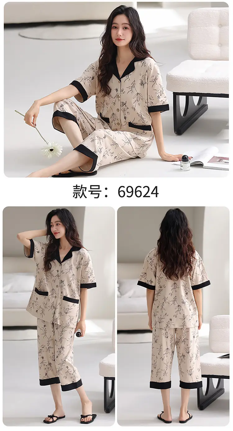 2025 Women 100 Cotton Printed Pajamas Set — feature 27