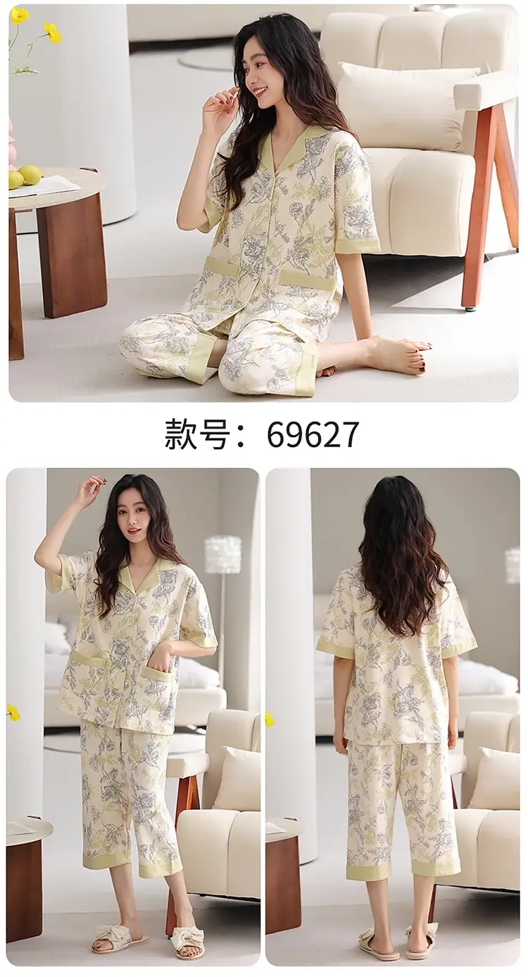 2025 Women 100 Cotton Printed Pajamas Set — feature 30