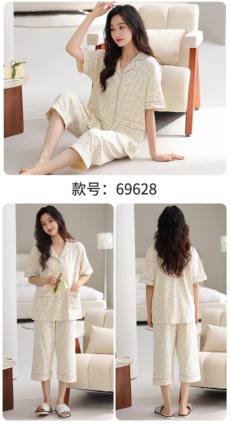 2025 Women 100 Cotton Printed Pajamas Set — feature 31