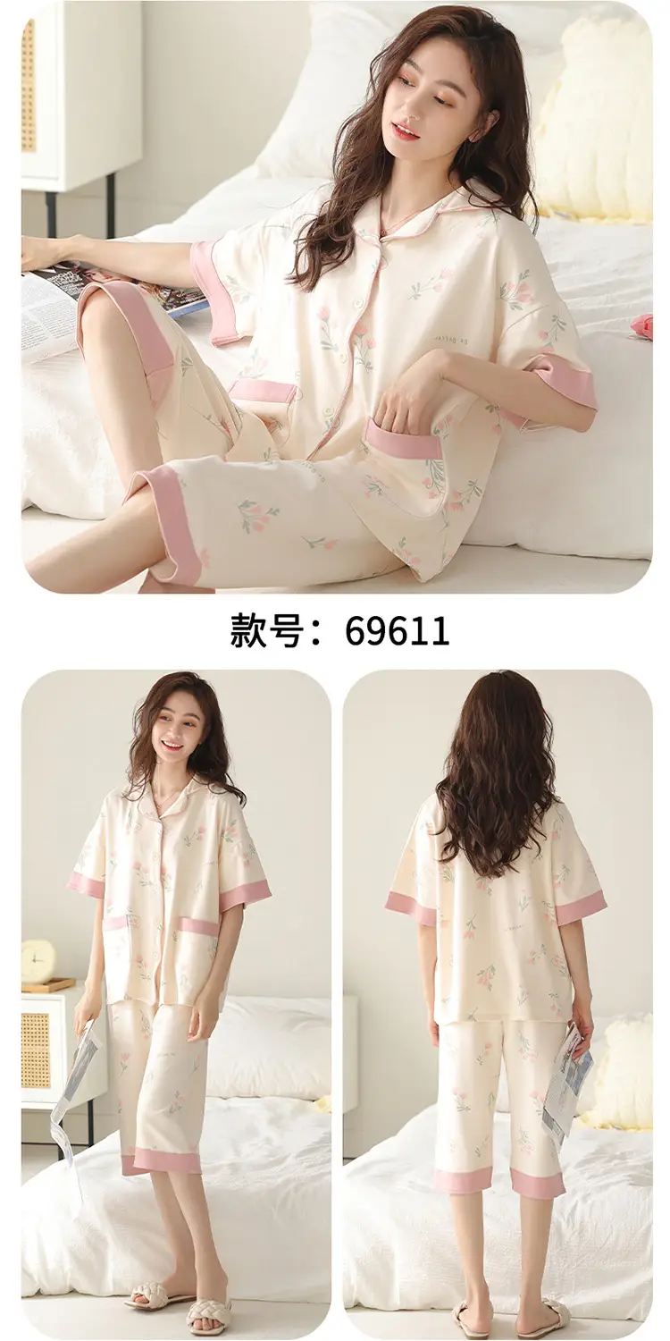 2025 Women 100 Cotton Printed Pajamas Set — feature 9