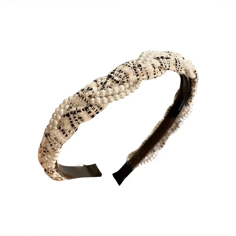 Korean Style Pearl Braided Hair Band for Women - Image 7