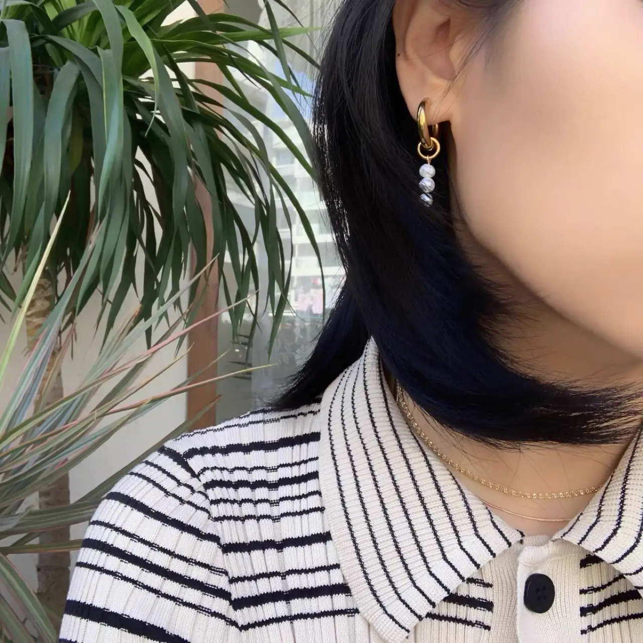 Gold Plated Pearl Earrings for Women - Image 3