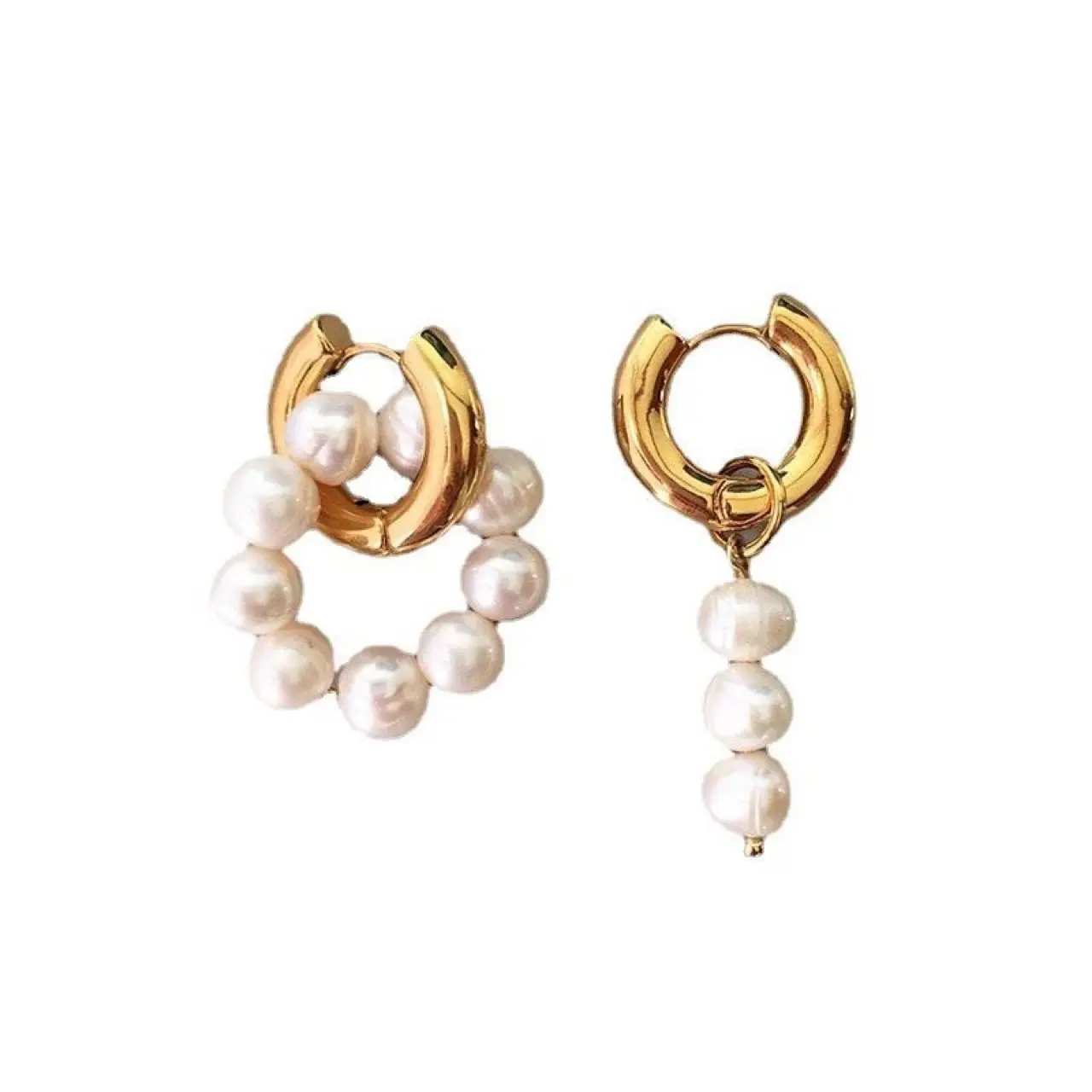 Gold Plated Pearl Earrings for Women - Image 5