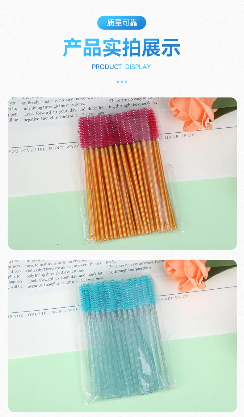 Crystal Spiral Eyelash Comb with Blue Glitter Red Wrap — feature 12