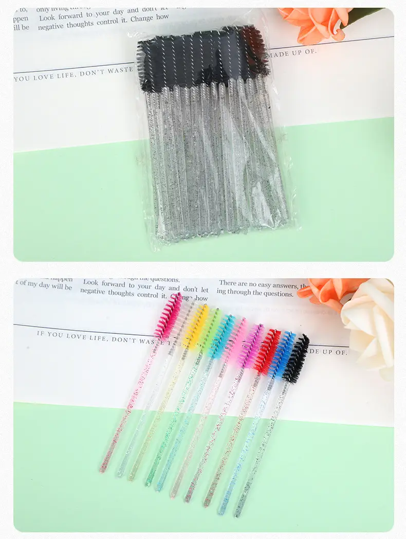 Crystal Spiral Eyelash Comb with Blue Glitter Red Wrap — feature 13