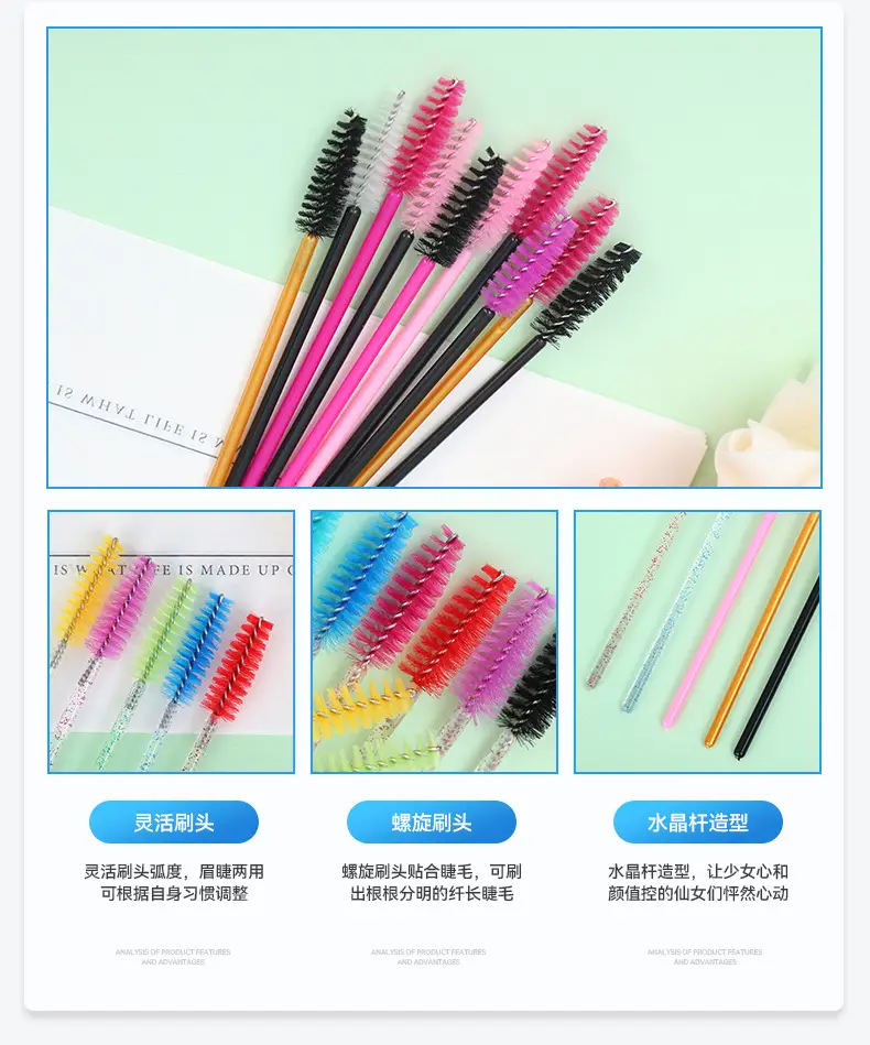 Crystal Spiral Eyelash Comb with Blue Glitter Red Wrap — feature 5