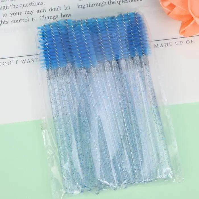 Crystal Spiral Eyelash Comb with Blue Glitter Red Wrap - Image 5