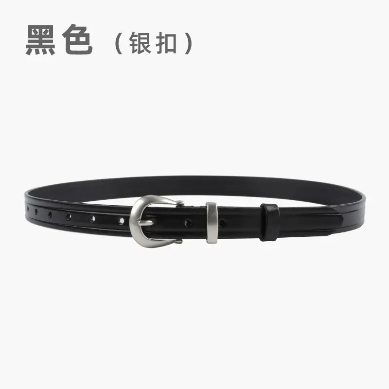 Women's Red Cowhide Belt with Gold Buckle 2.3cm - Image 7