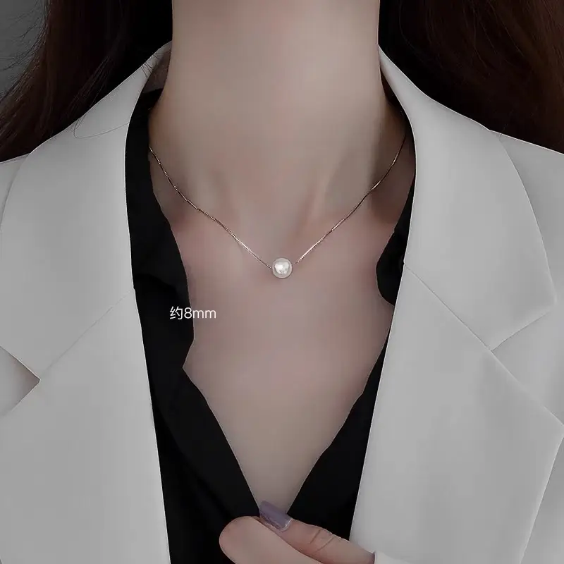 S925 Sterling Silver Pearl Necklace for Women