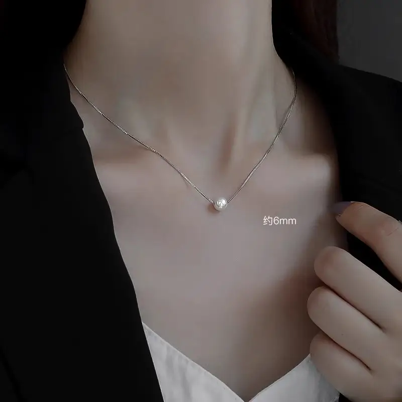 S925 Sterling Silver Pearl Necklace for Women
