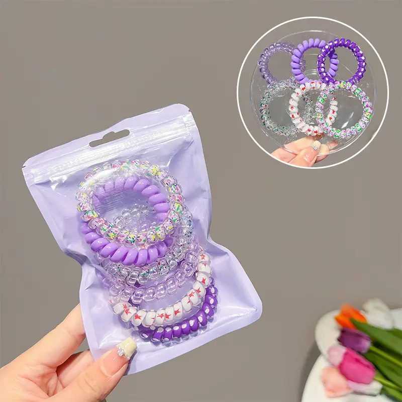 Sweet Girl Candy Color Head Rope Gradient Color Telephone Line Hair Ring Hair Strap - Image 2