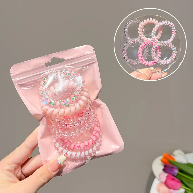 Sweet Girl Candy Color Head Rope Gradient Color Telephone Line Hair Ring Hair Strap - Image 5