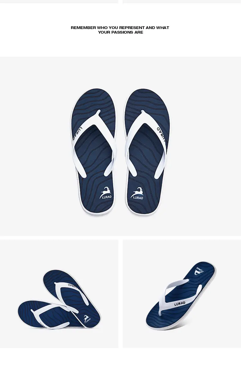 Lurad Men's Black Striped Slip On Sandals — feature 11