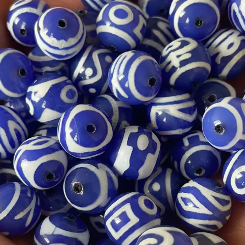 Natural Blue Chalcedony Agate Beads 10mm High Gloss - Image 2