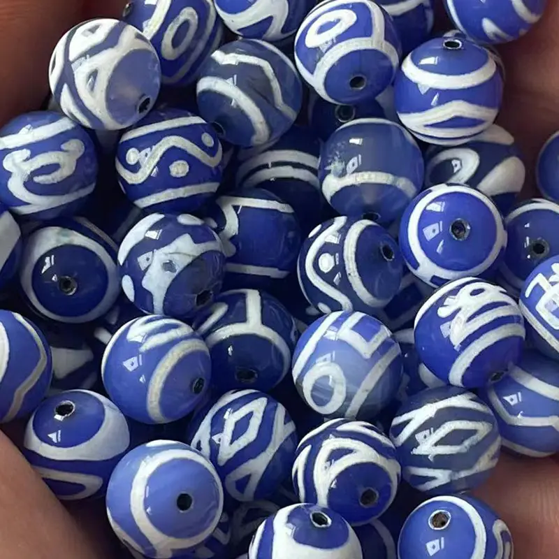 Natural Blue Chalcedony Agate Beads 10mm High Gloss - Image 4