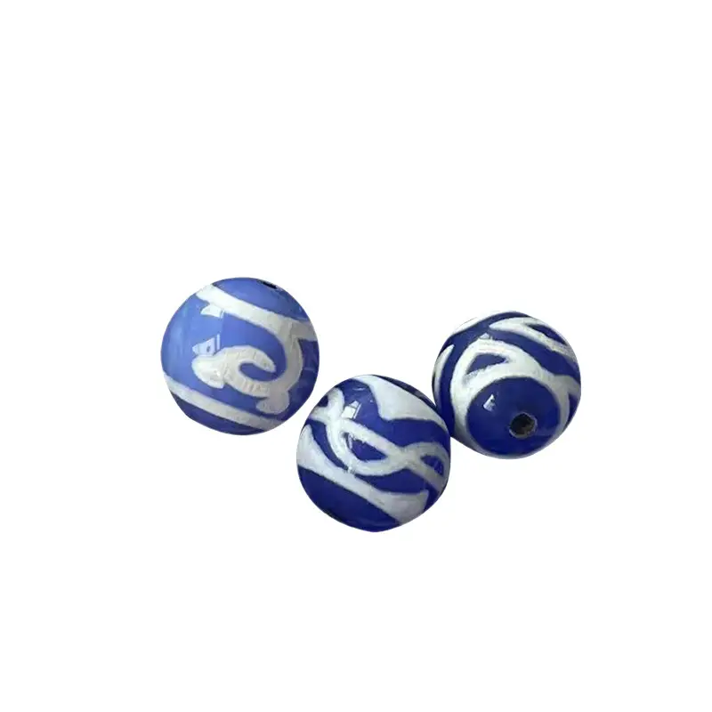Natural Blue Chalcedony Agate Beads 10mm High Gloss - Image 5
