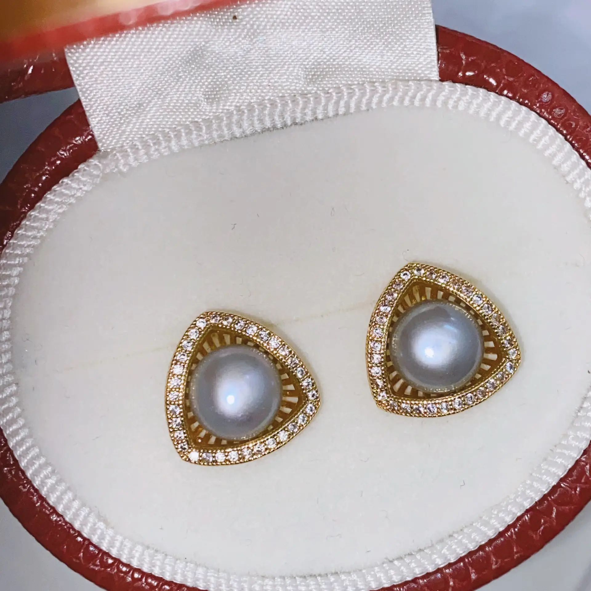 Blue Pearl Earrings with Silver Needle Studs — feature 19