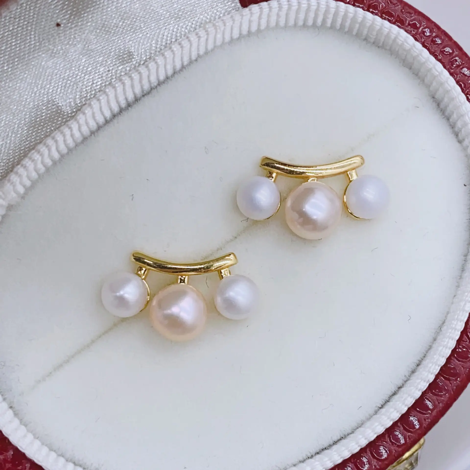 Blue Pearl Earrings with Silver Needle Studs — feature 26