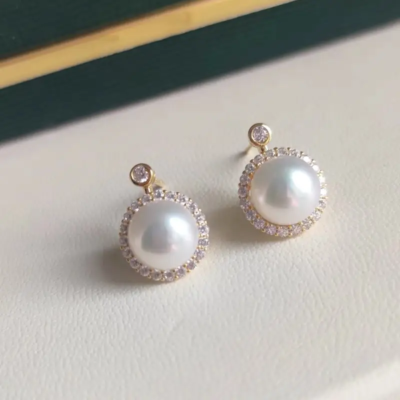 Blue Pearl Earrings with Silver Needle Studs - Image 12