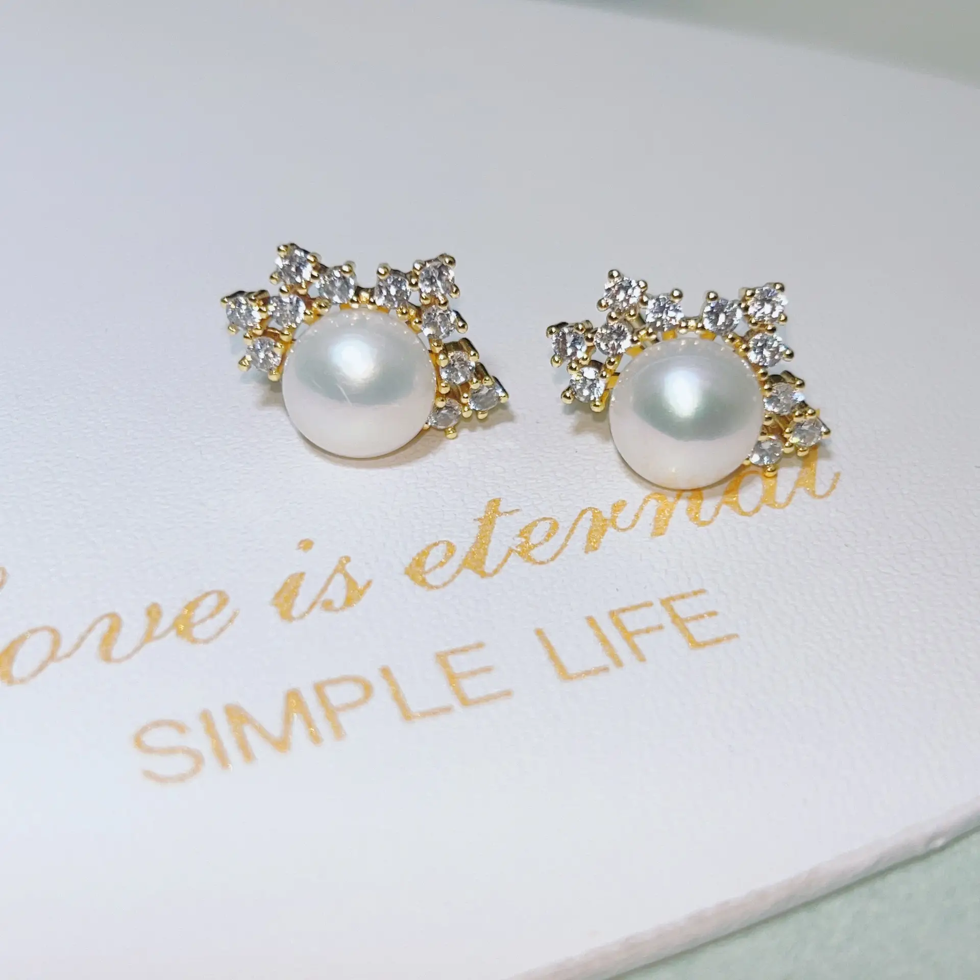 Blue Pearl Earrings with Silver Needle Studs - Image 17