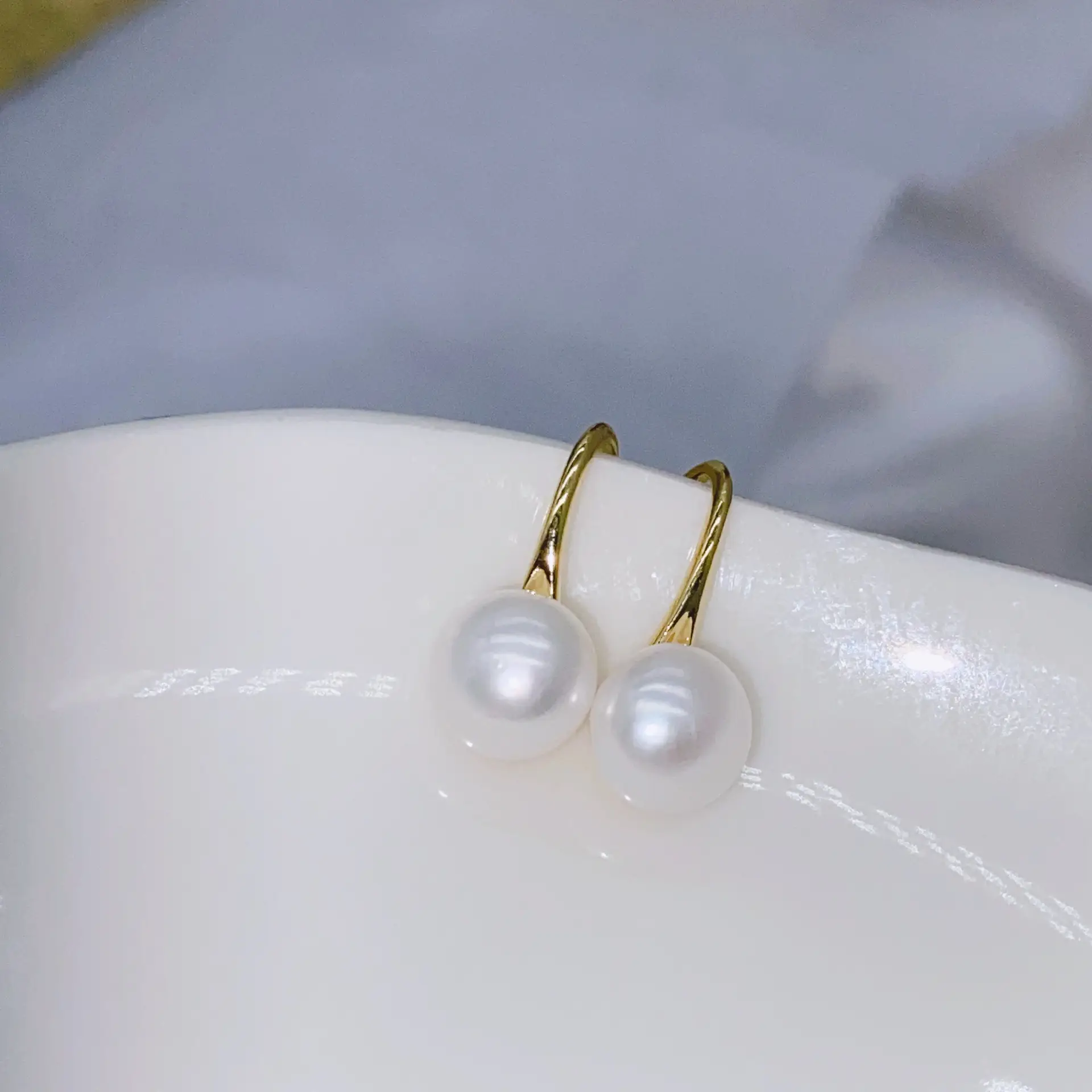 Blue Pearl Earrings with Silver Needle Studs - Image 24