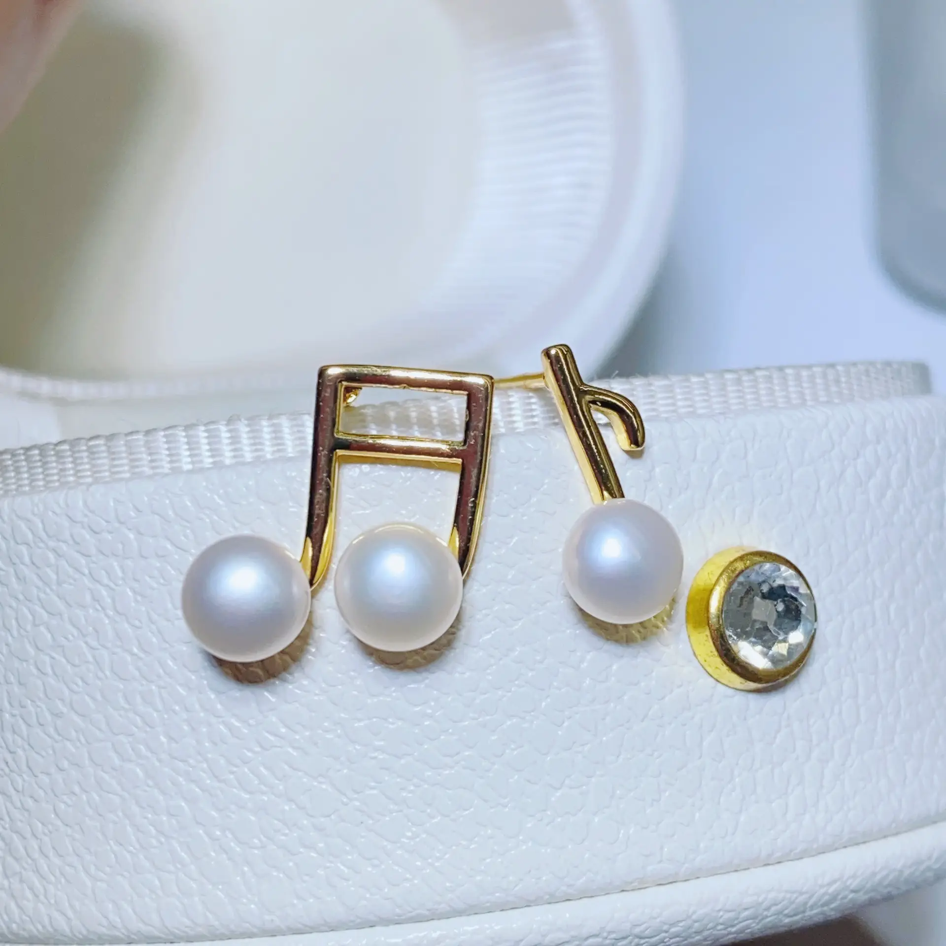 Blue Pearl Earrings with Silver Needle Studs - Image 32