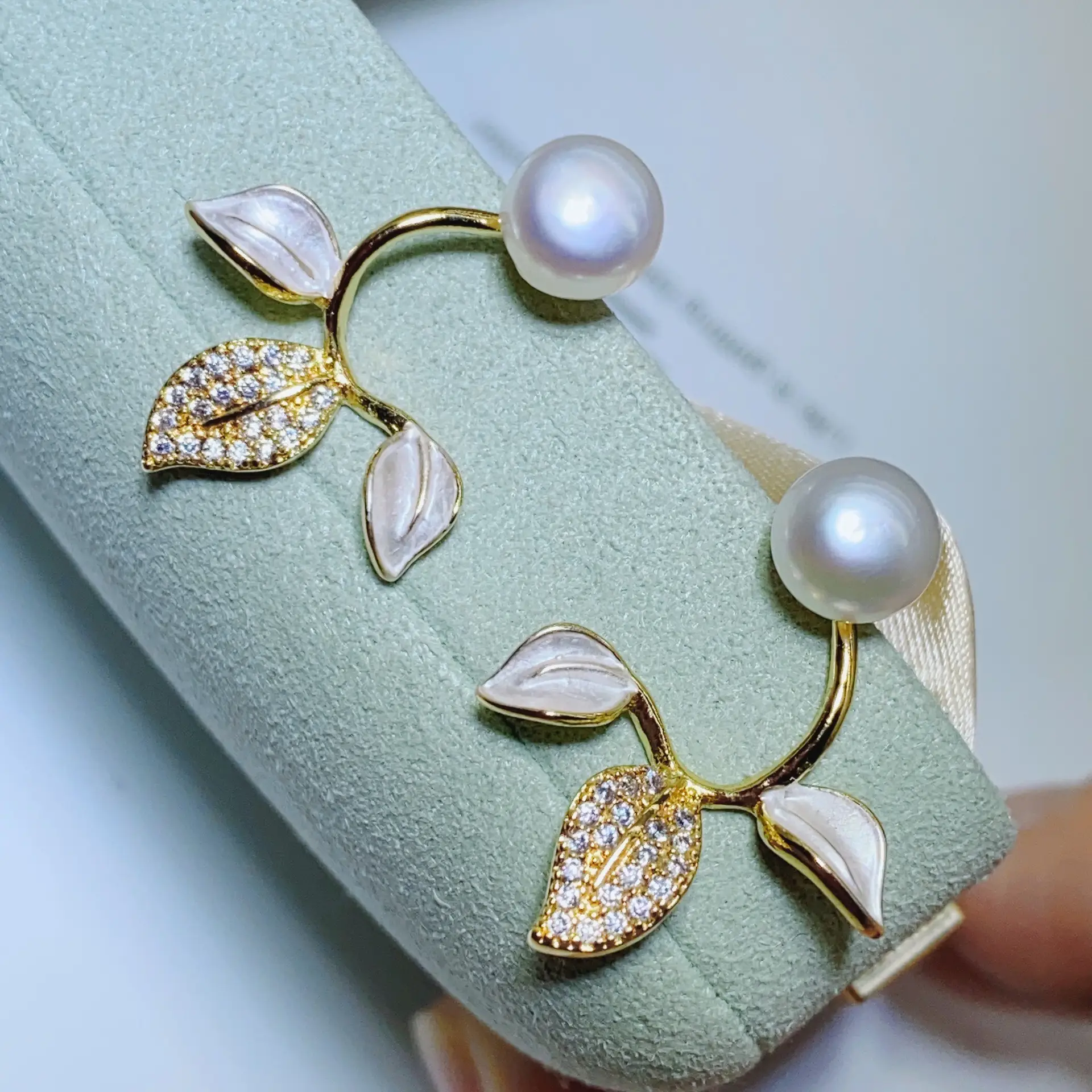 Blue Pearl Earrings with Silver Needle Studs - Image 34