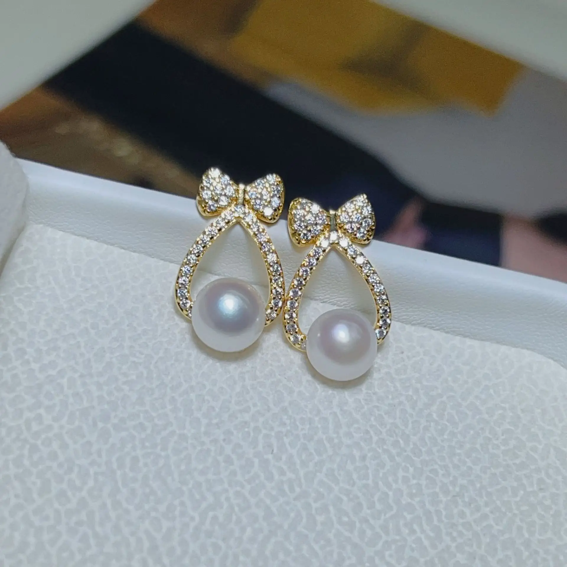 Blue Pearl Earrings with Silver Needle Studs - Image 37