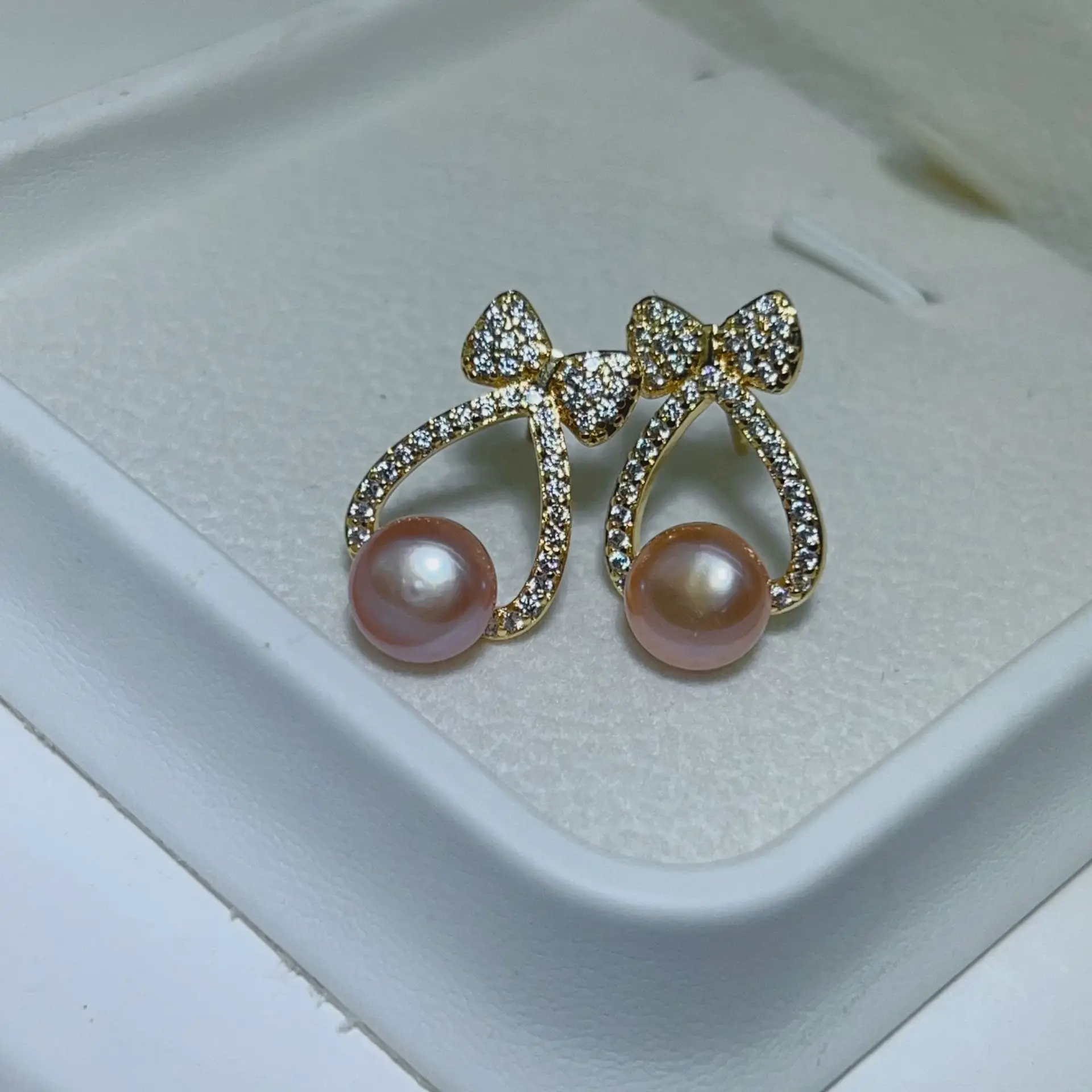 Blue Pearl Earrings with Silver Needle Studs - Image 38