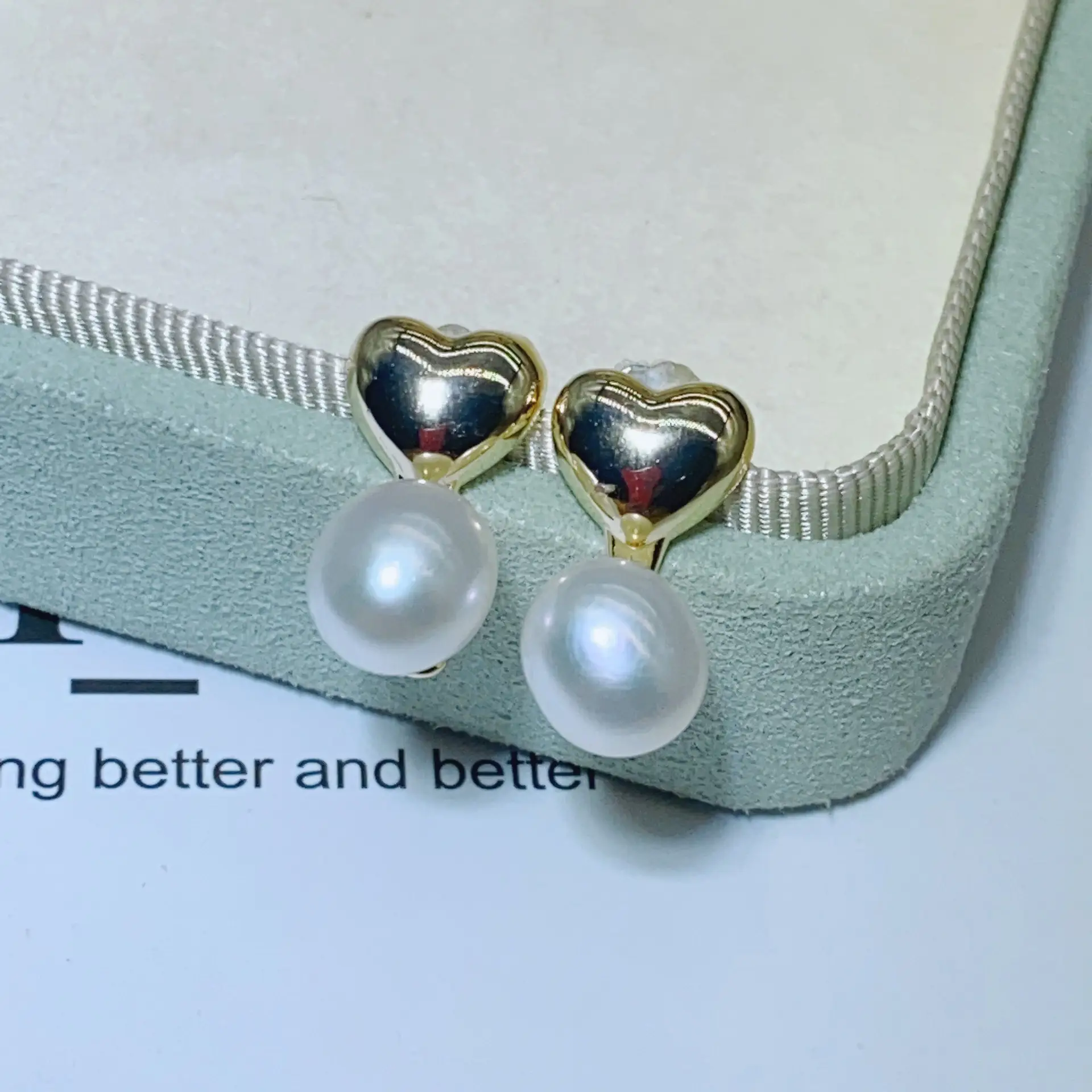 Blue Pearl Earrings with Silver Needle Studs - Image 43