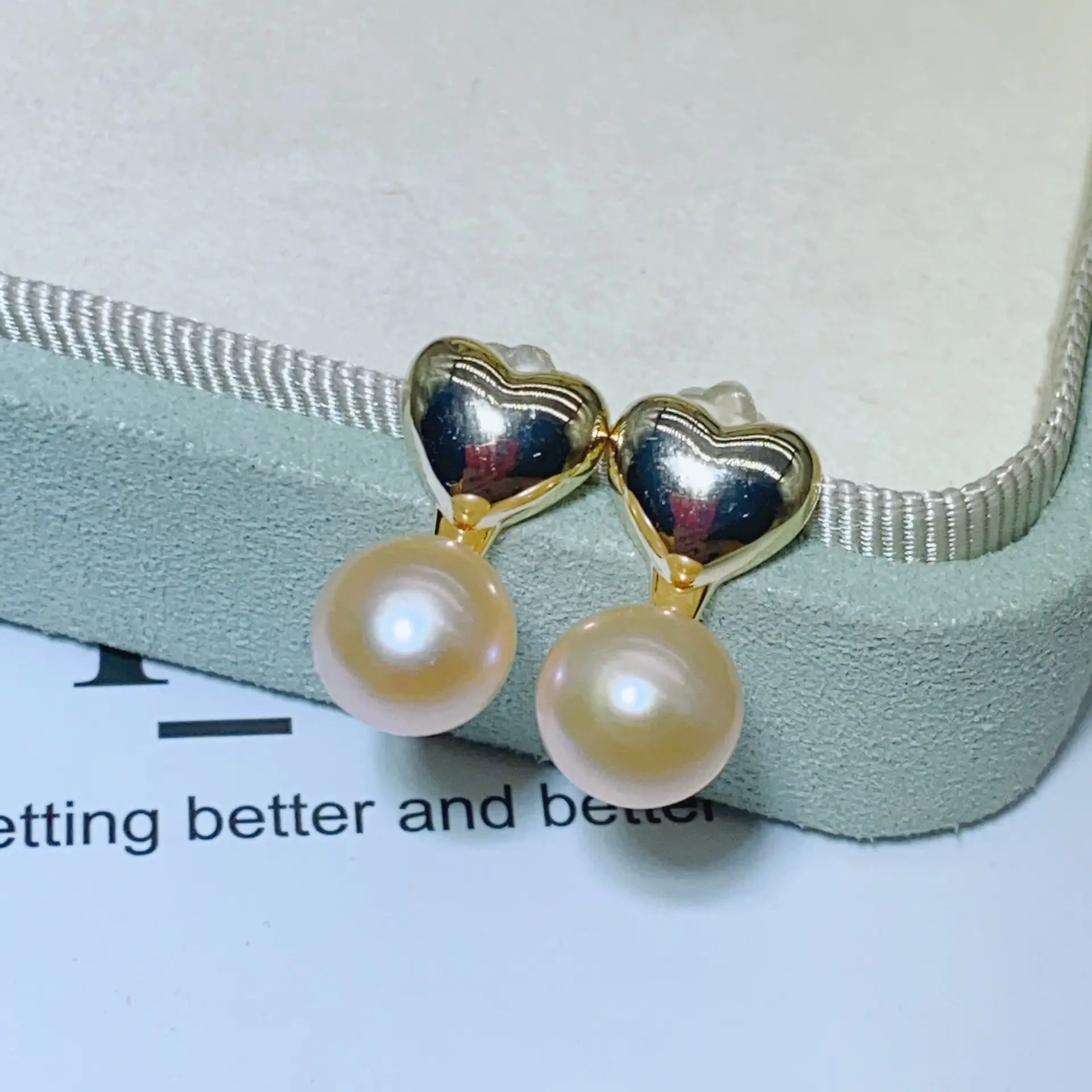 Blue Pearl Earrings with Silver Needle Studs - Image 44