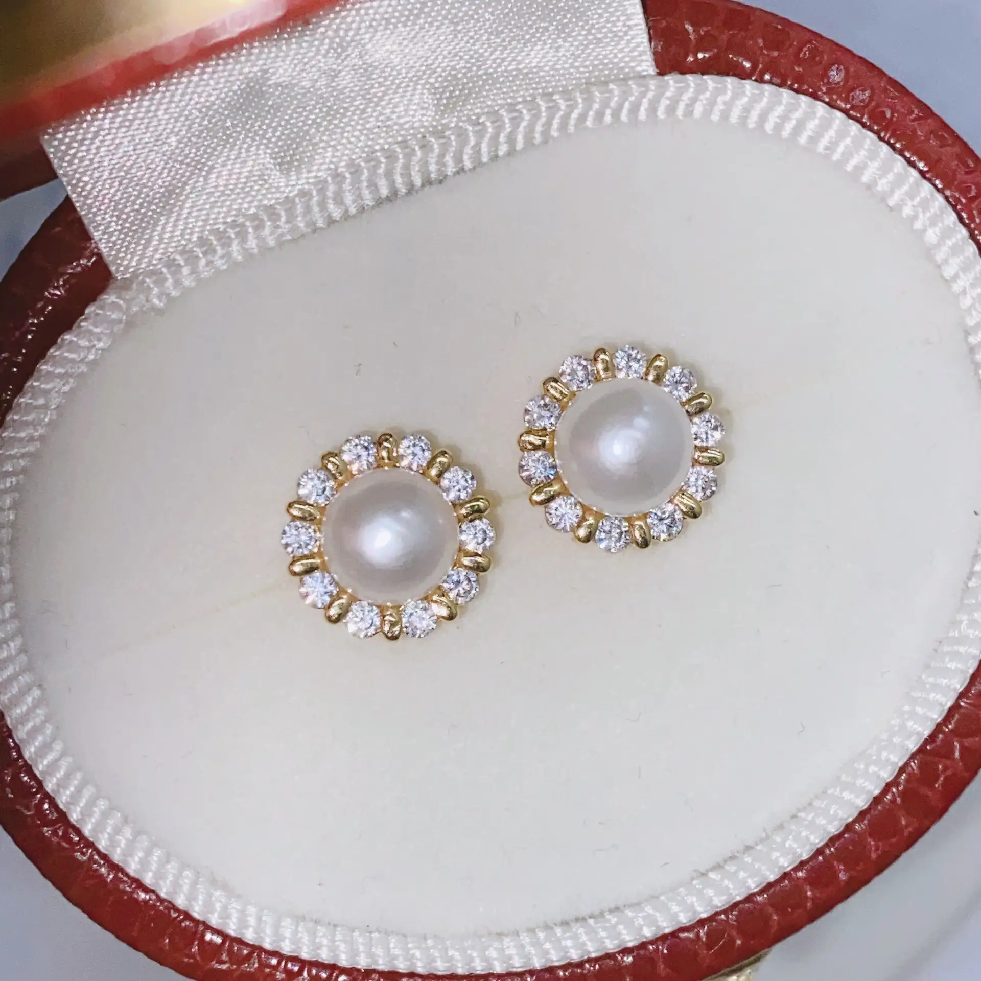 Blue Pearl Earrings with Silver Needle Studs - Image 7