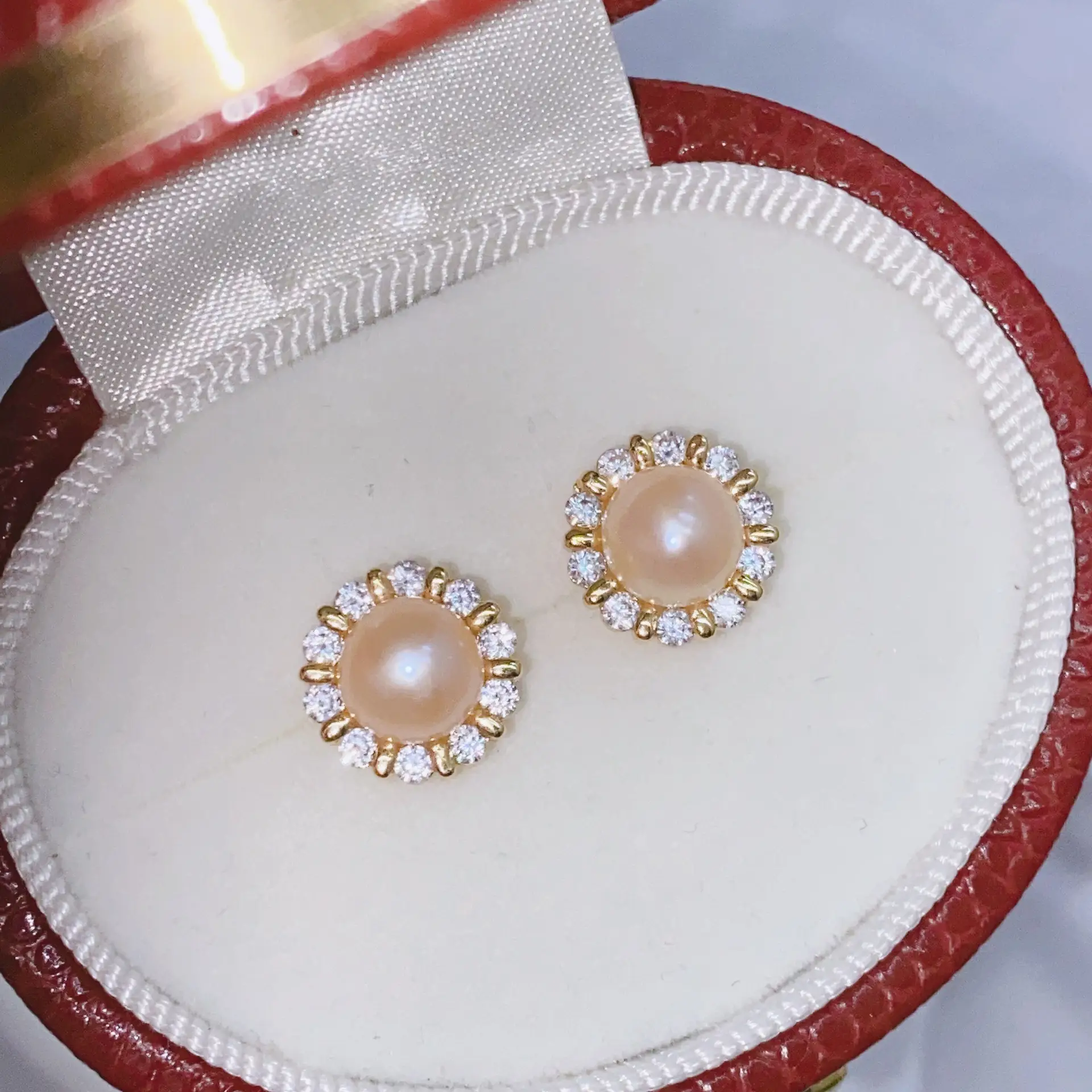 Blue Pearl Earrings with Silver Needle Studs - Image 8