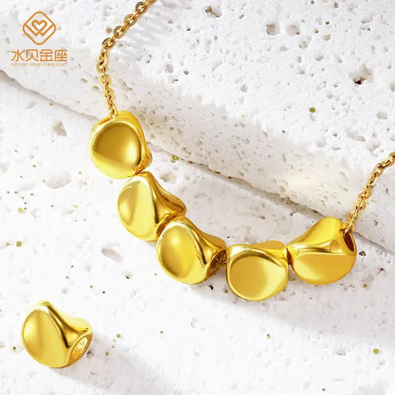 999 Gold Twist Bead Necklace for Women - Image 3